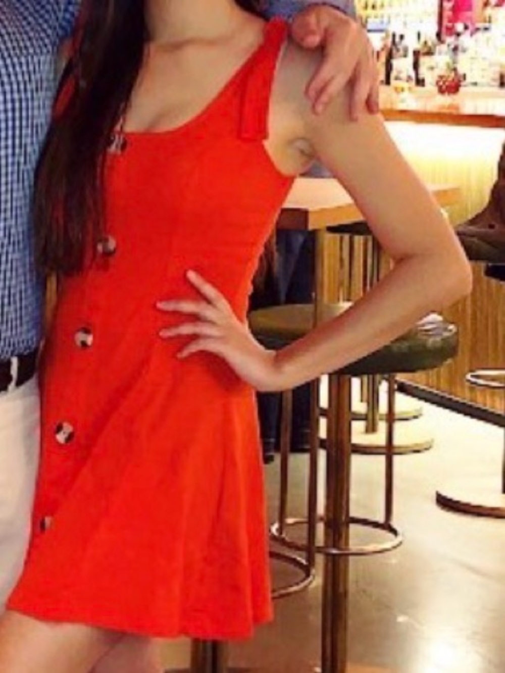 ASOS Orange Sleeveless A-Line Mini Dress